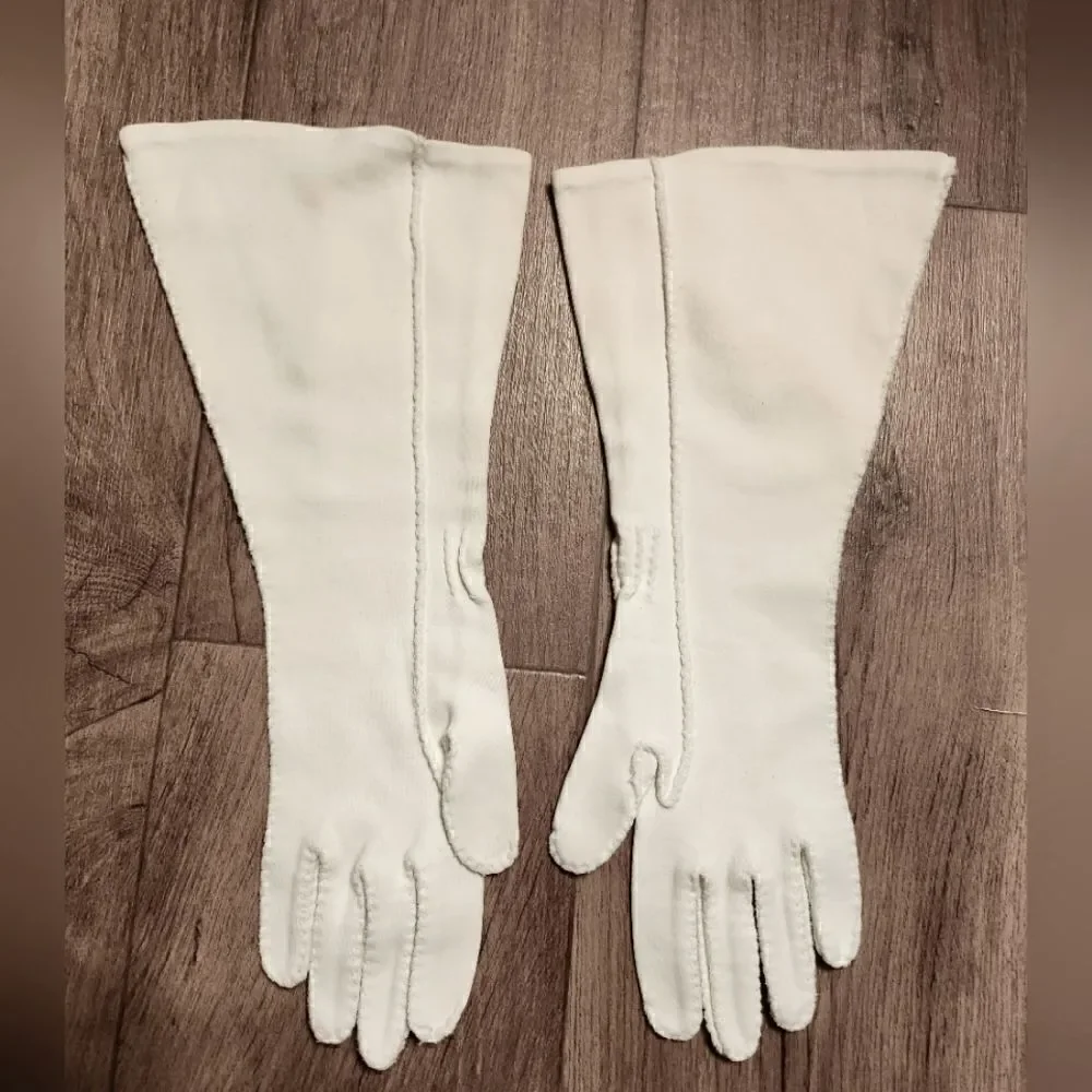 Vintage Wear Right Doubleplex Suede Gloves Ivory Size 6.5